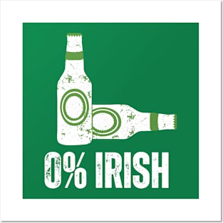 0% Irish St. Patrick's Graphic, funny Irish Posters and Art